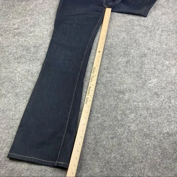 PAIGE Blue Boot Cut Jeans with Medium-Dark Wash - Picture 2 of 9